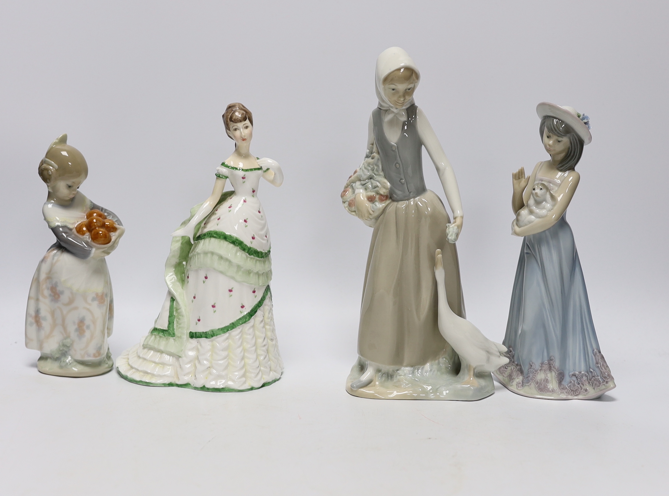 A quantity of various ceramics, glass and collectables including Aynsley, Doulton, Lladro, Nao etc, largest 24cm high